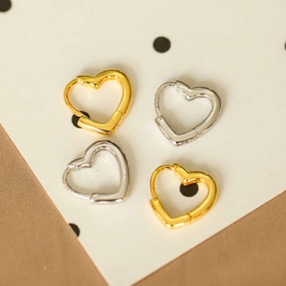 💛Insta earrings cute earrings heart earrings gold earrings - Picture 4 of 6